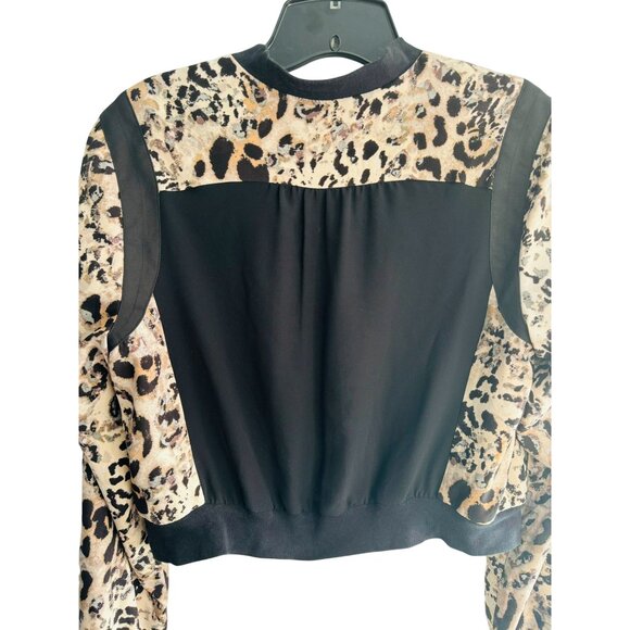 INC Size Medium Leopard Print Bomber Jacket Medium - Picture 3 of 8